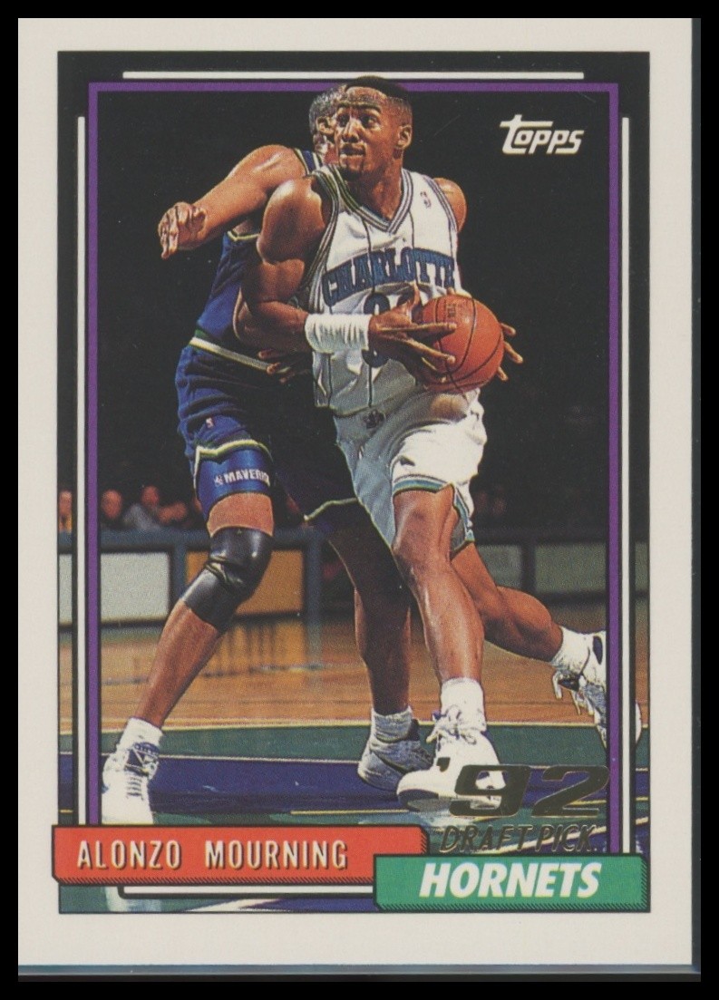 RC Alonzo Mourning 1992-93 Topps #393 Charlotte Hornets