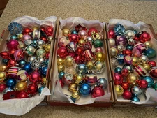 Amazing Lot of 125+ Vintage Midcentury Christmas Ornaments Shiny Brite Indents