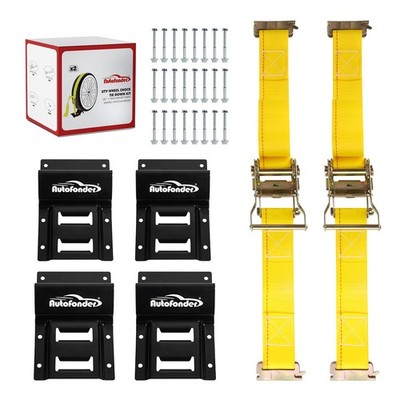 Wheel Chock Tie Down Kit (4,500lb Break Strength) Heavy Duty Trailer Tire Str...