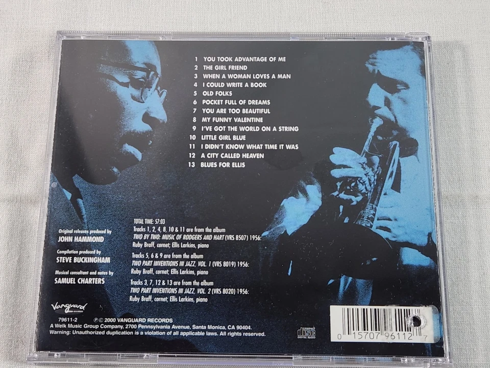 Ruby Braff / Ellis Larkins Duets : VOLUME TWO (CD 2000) Swing Jazz Disc NEAR MIN Foto 4 de 4
