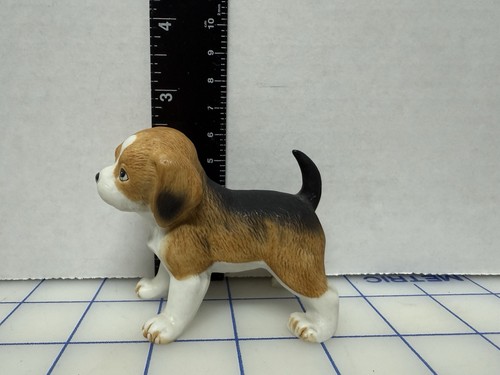 Vtg Homco Small Bisque Porcelain Beagle Puppy Dog Figurine Black Tan & White EUC - Picture 11 of 12