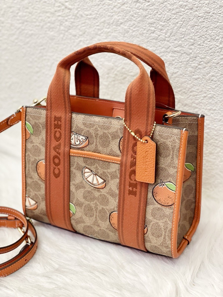 Coach Smith Tote Bag 24 In Signature Canvas With Orange Print