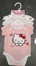 Hello Kitty by Sanrio Newborn Size 0-3 mos Bodysuite 3-Peice Set Multi Color