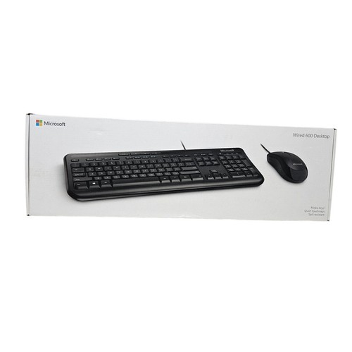 NEW Microsoft Wired 600 Desktop Keyboard and Mouse Computer Wired Black