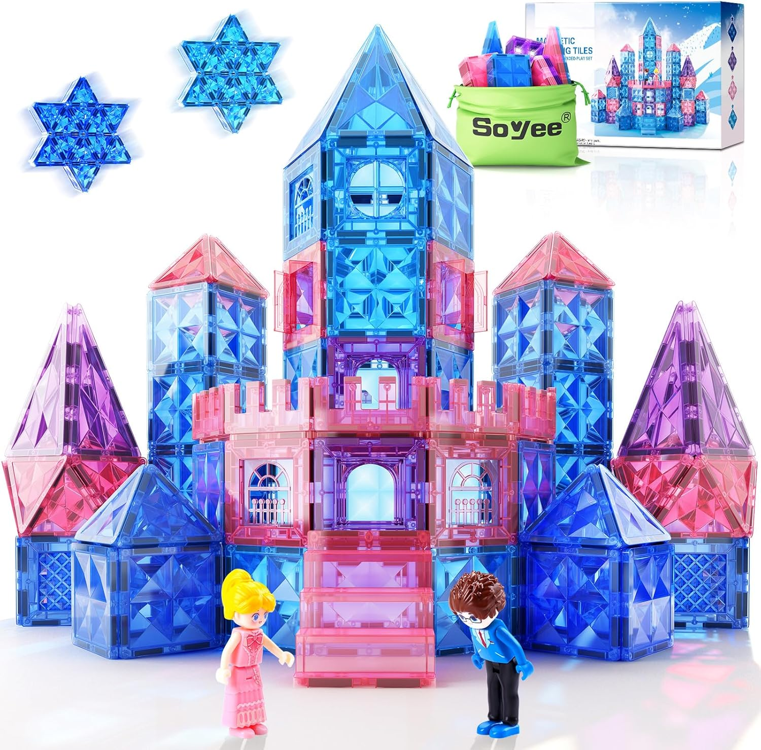 Diamond Magnetic Blocks for Kids Ages 3-8 - Princess & Castle STEM Toys