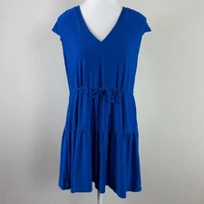 Beyond Yoga Vibrant Blue Tiered Mini Dress Size Small