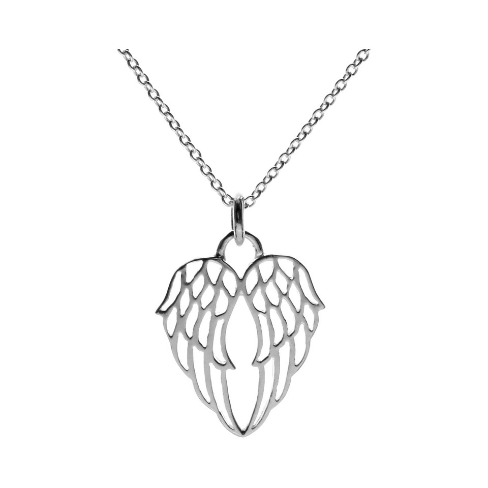 Angel Wings Necklace Solid Sterling Silver 925 Hallmarked British Made ...