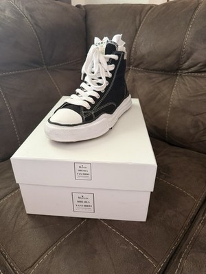 Maison Mihara Yasuhiro Black White High Top Lace Up Men's Sneakers