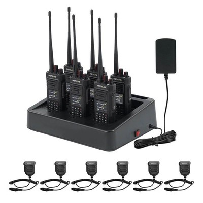 6Pack RT29S GMRS Walkie Talkies Long Range Two Way Radio +Six Way Charger + Mic