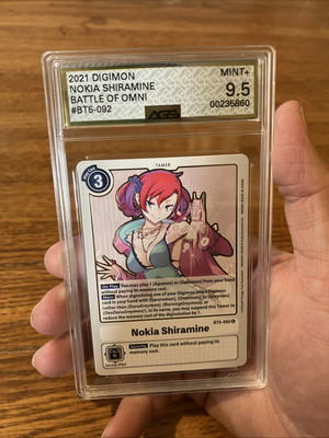 2021 Digimon Card Game Nokia Shiramine BT5-092 AGS 9.5 Grading