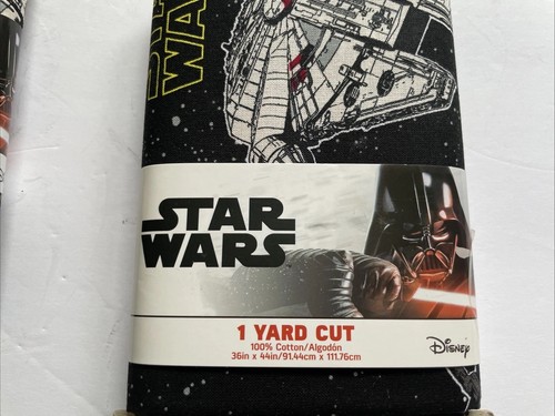 New Star Wars Warship Blk Buy 2- 1 Yard Cut 36 x 44” 100% Cotton Fabric Quilt