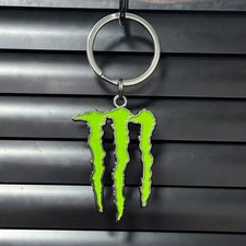 Monster Energy Car Keychain Keyring with Punk Street Style - Silver Fluorescen