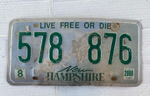 New Hampshire License Plate Tag 2000 Live Free Or Die Vintage Original