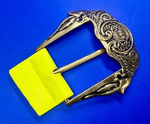 Oversized Ranger Style Replacement Flower Swirl Ornate Brass Tone Belt Buckle