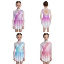 Girls Long Ballroom Lyrical Gymnastics Ballet Stage Performance Skirt Dance