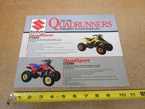 1986 Suzuki ATV 4 wheeler sales brochure 8pg ORIGINAL Quadrunner LT-F230 LT50