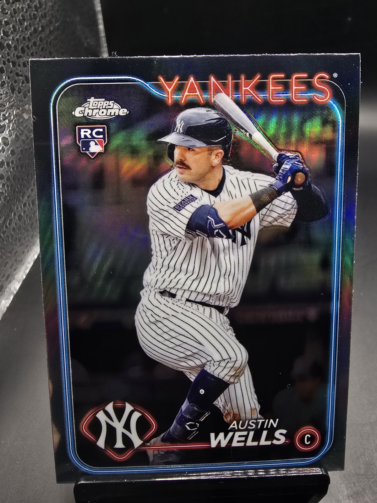 2024 Topps Chrome Austin Wells #281 Refractor Rookie RC - New York Yankees