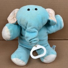 Eden Toys Baby Girl Blue Elephant Plush Musical Pull Toy Soft Stuffed Animal