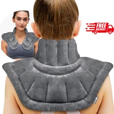Reusable Microwavable Hot / Cold Therapy Pad | Unscented Soft Grey Neck Warmer