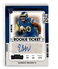 Earnest Brown IV 2021 Panini Contenders Rookie Ticket Auto #291 RC Rams