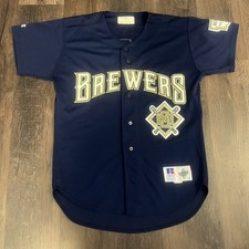 1996 Milwaukee Brewers Russell Athletic Diamond Collection game used Jersey 