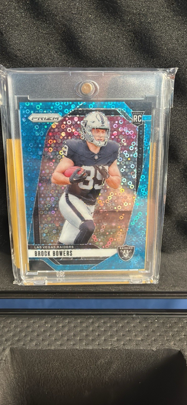2024 Panini Prizm - Rookies Brock Bowers #315 No Huddle Blue Prizm /99 (RC)
