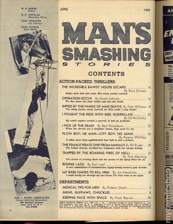 Man's Smashing Stories Vol. 1 #1 VG+ 4.5 1959 Foto 3 de 3