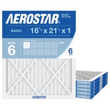 Aerostar 16 3/8 x 21 1/2 x 1 MERV 6 Pleated Air Filter, AC Furnace Air Filter,