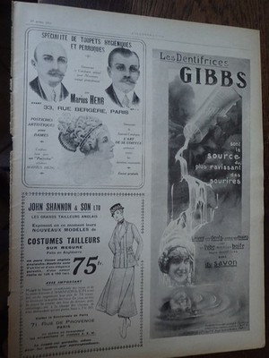GIBBS + Perücken Marius HENG + JOHN SHANNON & SON Pub Papier ILLUSTRATION 1916
