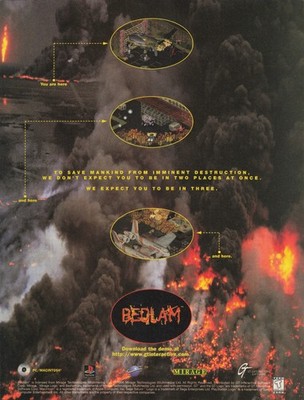 Bedlam PSX Playstation PS1 PC MAC Original Advertisement Magazine Vintage Ad Ads