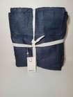 Quince Blue Linen Curtain Panels 48 x 96 Rod Pocket Light Filtering — photo 2