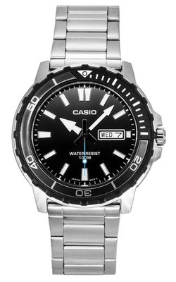 Casio Standard Quarz Casual Schwarz Zifferblatt MTD-125D-1A3V 100M Herrenuhr