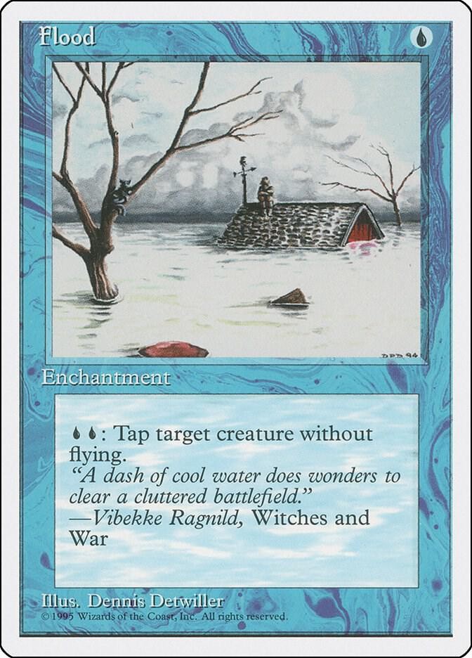 Flood Fourth Edition Magic The Gathering MTG Card 1995 Near Mint