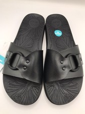 WOMEN'S REEF BLACK NIGHT CUSHION SOHO CRUZ SLIDE BEACH/POOL SANDALS SIZE 7 NWT