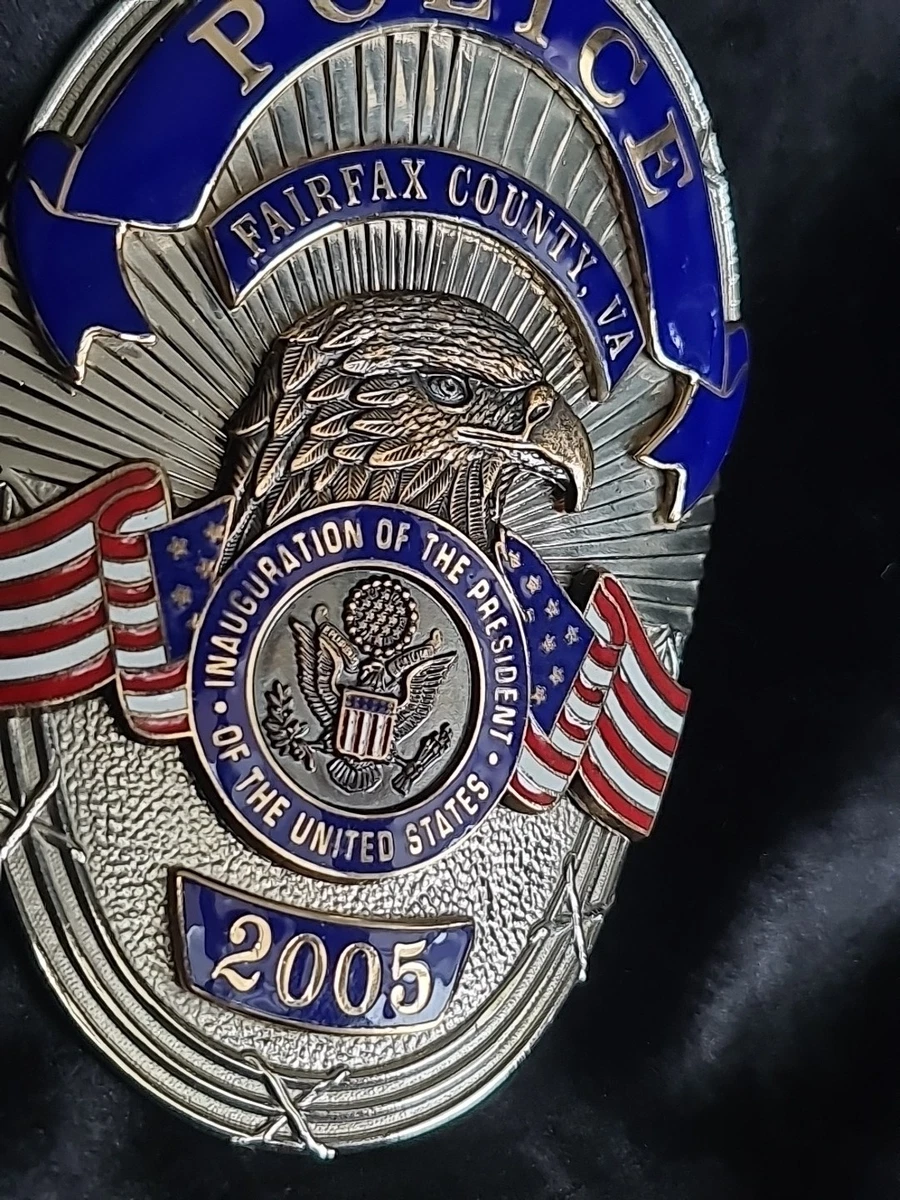 Original US obsolet Police Badge "Oval Shield" Fairfax County Virginia Inaugrati