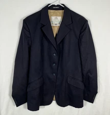 Millers 100% Wool Equestrian Riding Jacket Show Coat Size 12 L Pinstripe Horses