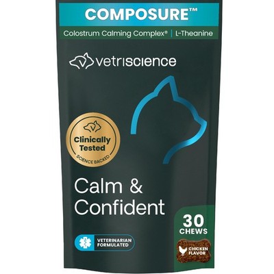 VetriScience Calm & Confident Chews, Composure Calming and 30 Count, Cats