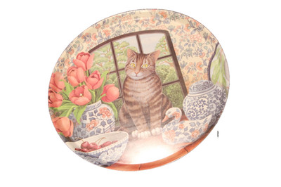 Vintage Wilscombe Melamine Cat Serving Tray Jenny Barron Somerset England, 13.5''