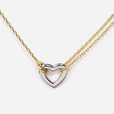 ZARD Interlocking Heart Pendnat Necklace In Gold & Silver