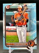 2022 Bowman - COLTON COWSER - Sky Blue Paper Prospects /499 - ORIOLES Baseball