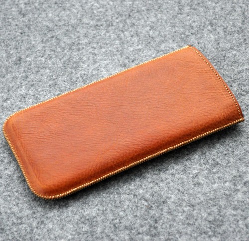 Case for OnePlus, natural bovine leather cover, sleeve pouch with magnetic flap - Picture 3 of 12