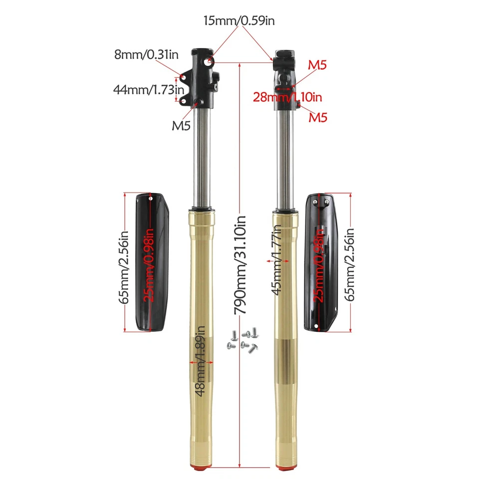 Horquillas delanteras triples de 790 mm 45/48 mm para moto de 19"" 21"" 200cc 250cc Foto 2 de 4