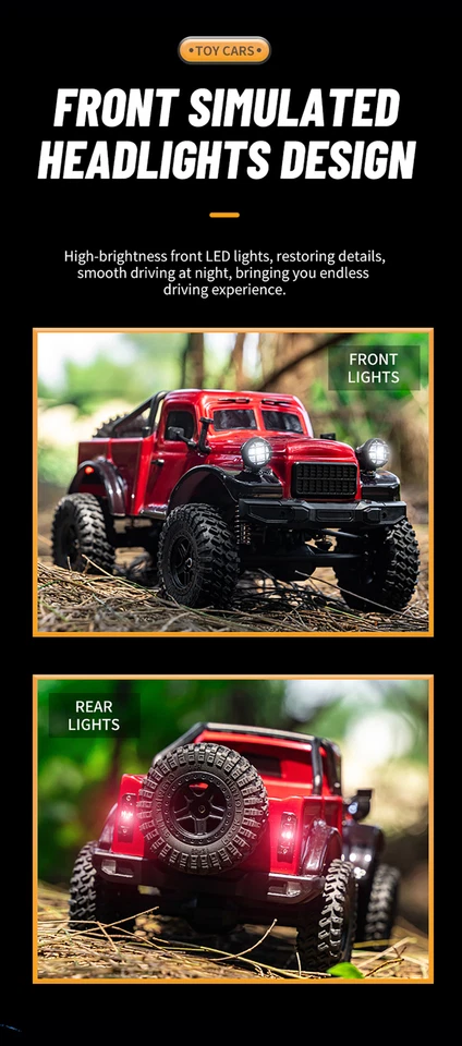 JJRC C8813 Climbing Crawler Car RTR 1/18 2.4G 4WD Off-Road RC Car with LED Light - Image 4 of 4