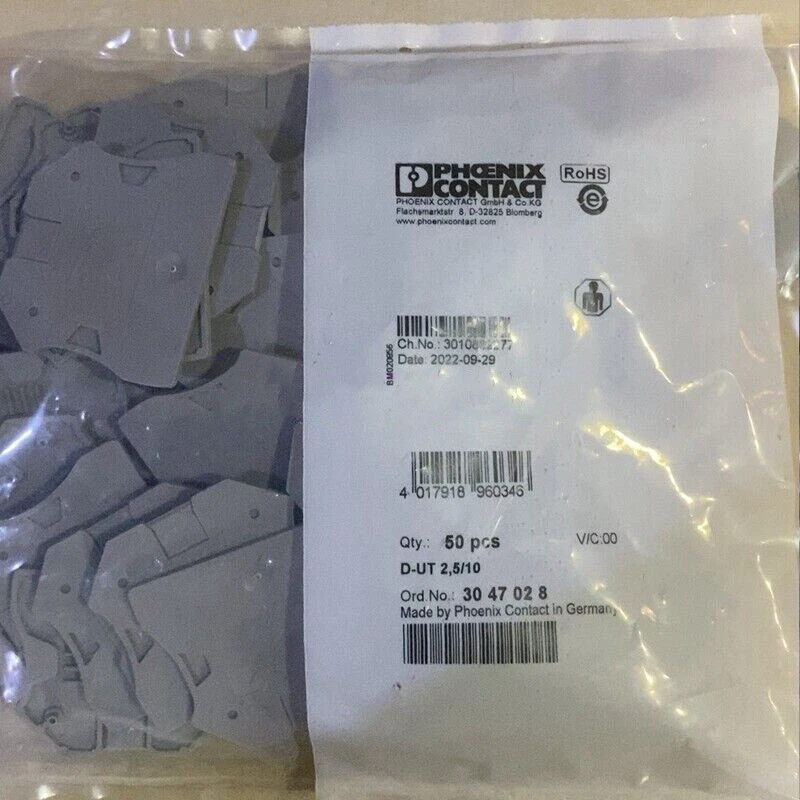 GCSUPERMARKET 50PCS Original D-UT 2.5/10(D-UT 2,5/10) 3047028 CONTACT Terminal