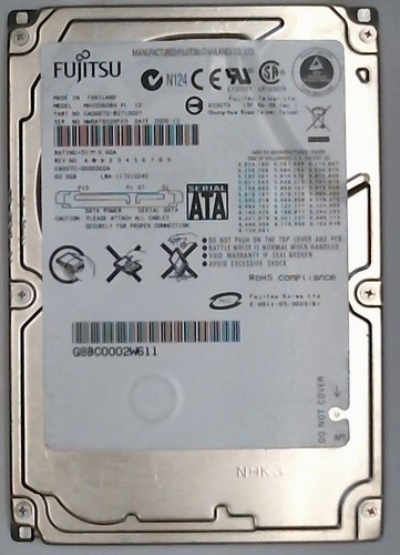 160 GB SATA  Fujitsu MHZ2160BH  5400RPM 8MB Cache HDD 2.5" interne Festplatte
