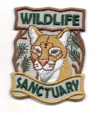 WILDLIFE SANCTUARY Iron On Patch Animals Birds Zoo Forest