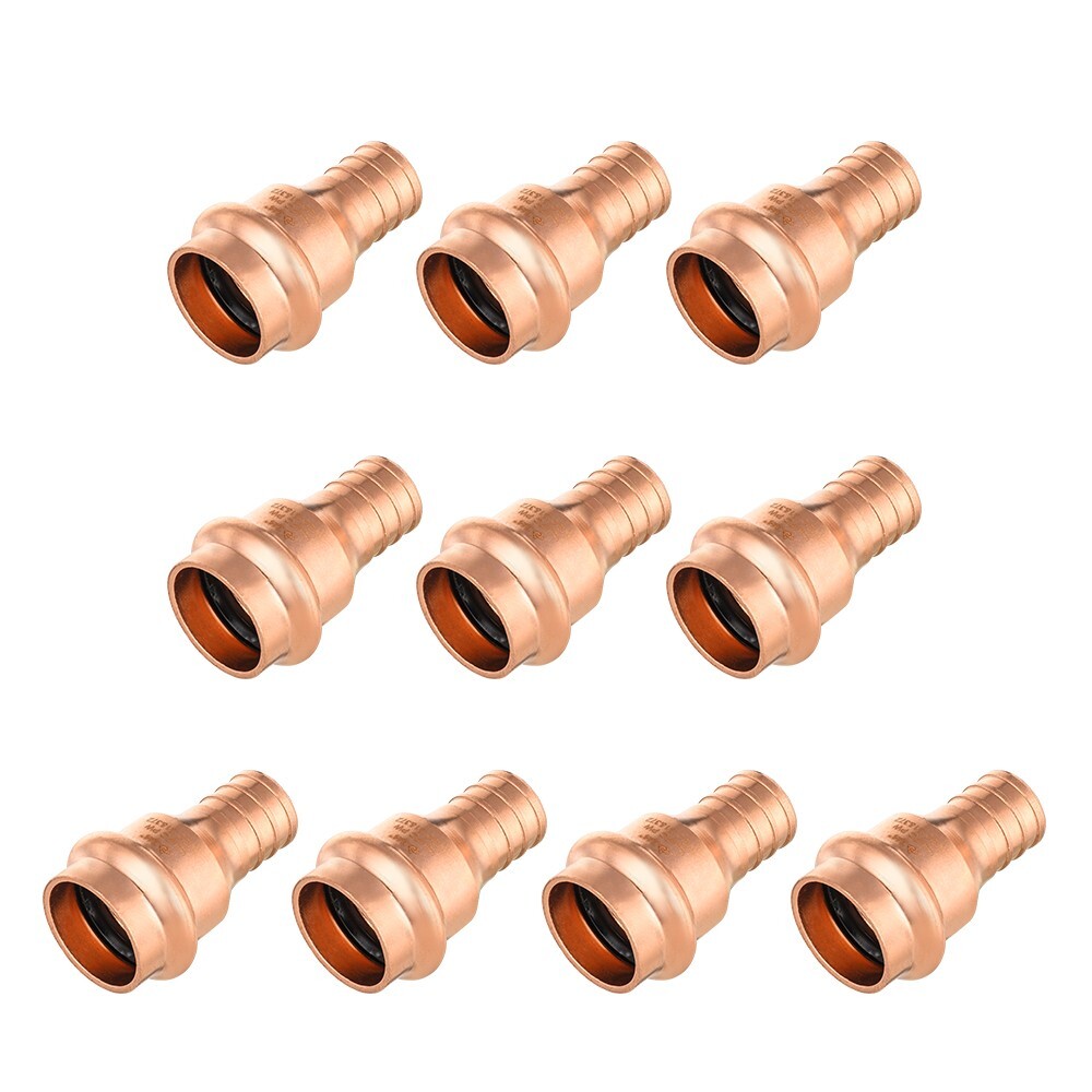 10 PCS EFIELD 3/4" Press X 3/4" PEX Crimp Coupling Copper Fittings, Lead Free