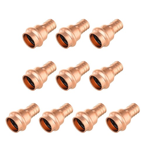 10 PCS EFIELD 3/4" Press X 3/4" PEX Crimp Coupling Copper Fittings, Lead Free