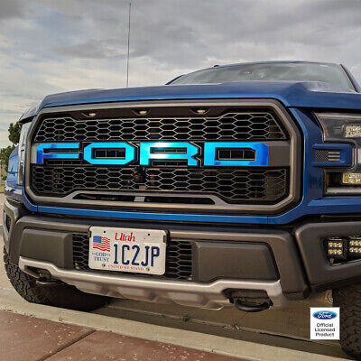 raptor grille ford chrome grill decals letters colored stickers vinyl letter decal f150 blue