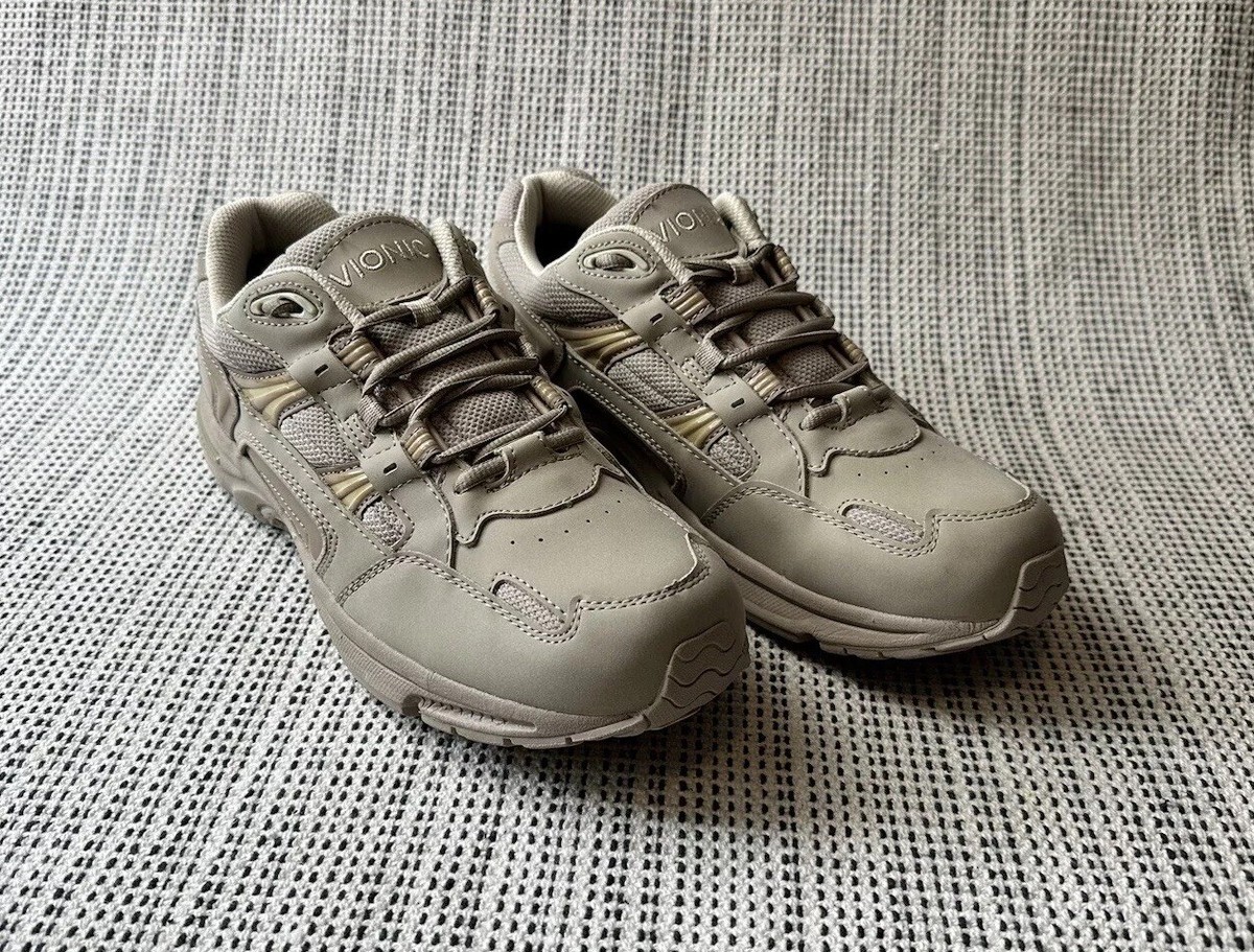Vionic 23 WALKER Womens 11M Taupe Leather Classic Walking Sneakers